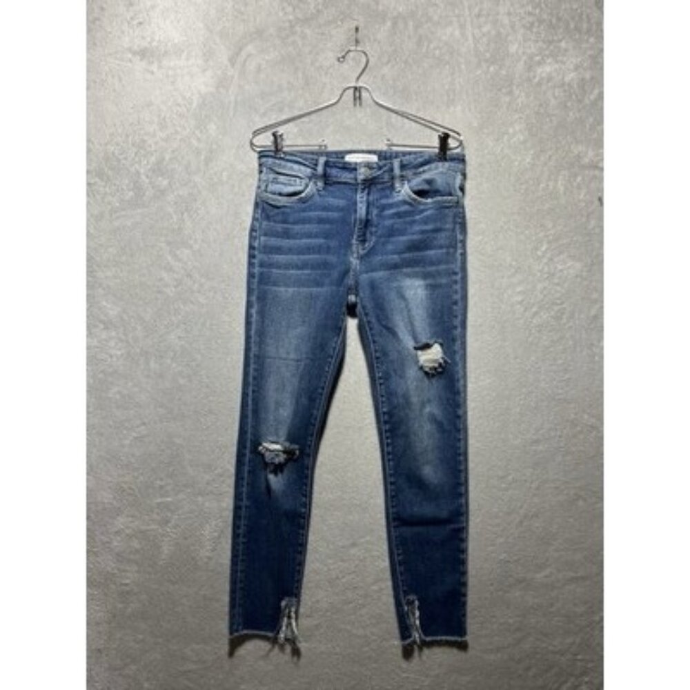 Flying Monkey Women's Skinny Raw Hem Ripped Jeans Size 28